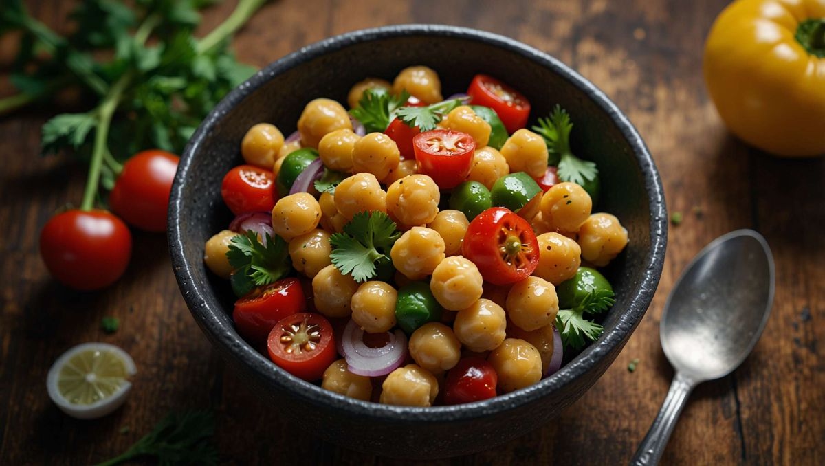 Recette de salade de pois chiches aux poivrons : la fraîcheur de la Méditerranée