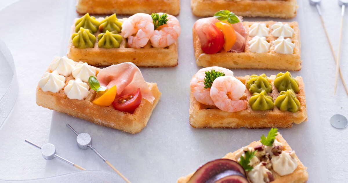 Des mini-gaufres garnies, l'apéritif tendance à savourer