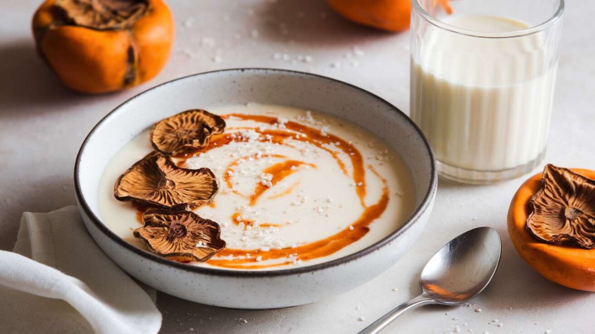 Crème légère de kaki au lait d’amande : une douceur saine à savourer