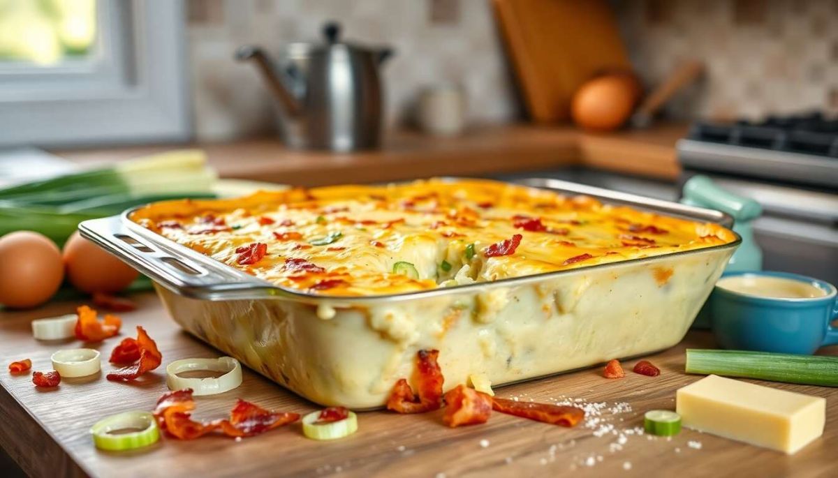 Un gratin réconfortant à la fondue de poireaux et lardons pour des soirées en famille