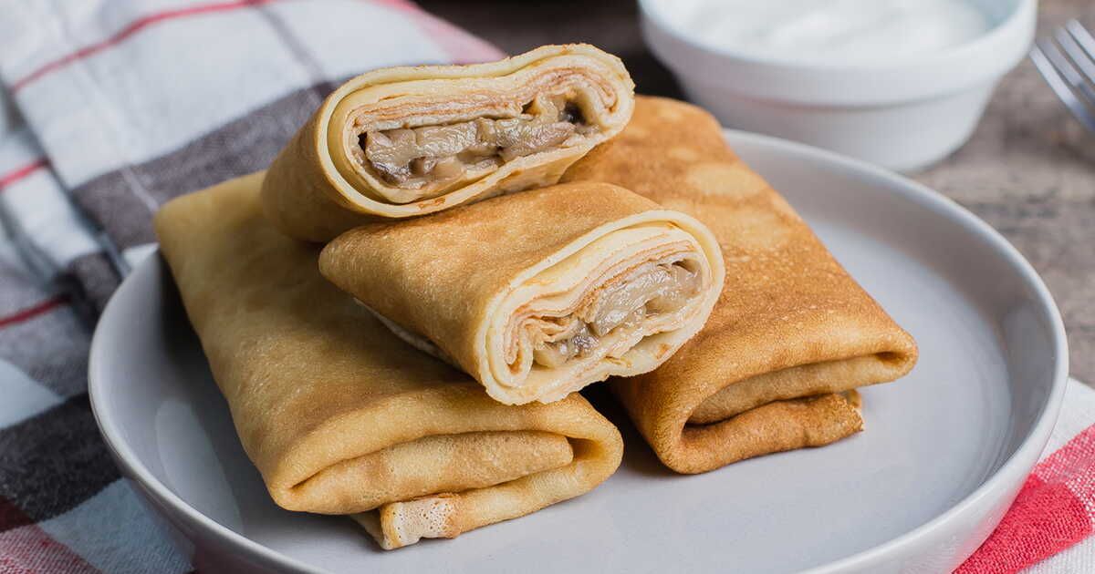 Retour en enfance : crêpes aux champignons et béchamel