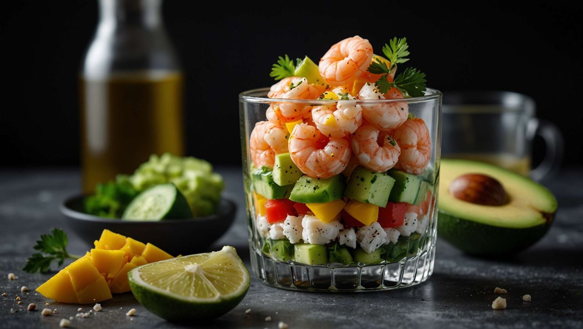 Une explosition de saveurs : verrine de salade de crevettes citronnée