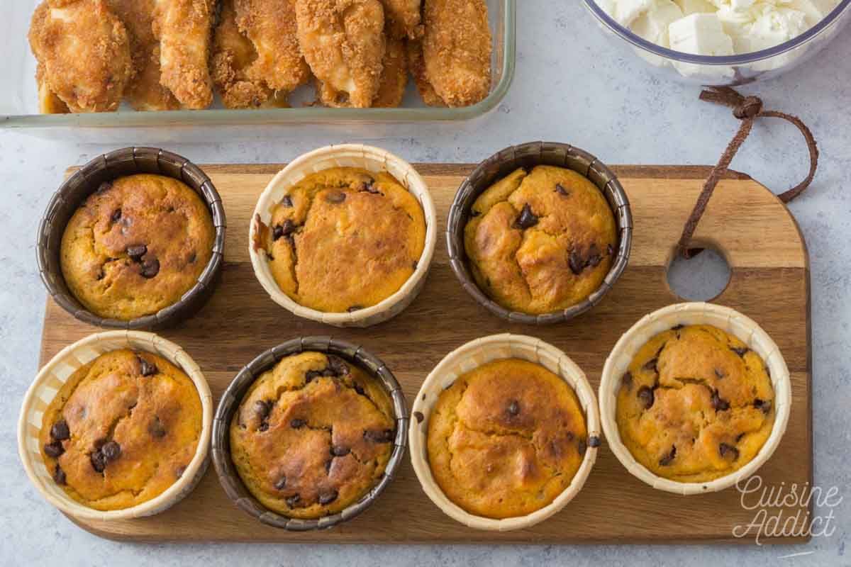 Muffins à la patate douce et aux pépites de chocolat