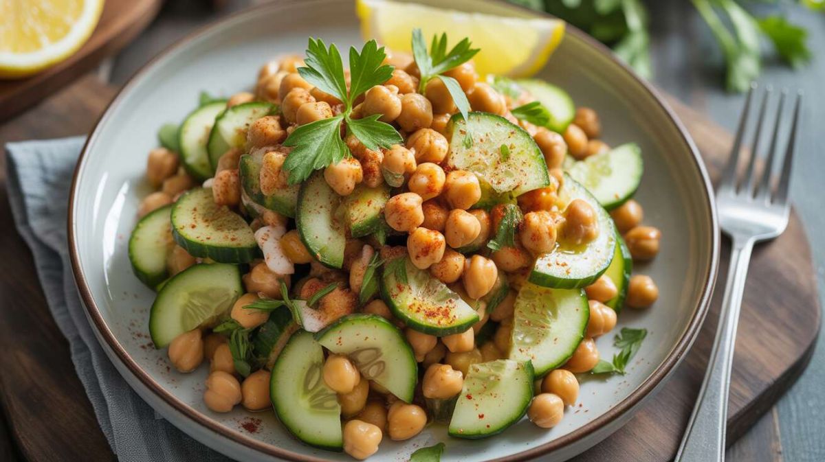 Croustillante et fraîche : la salade de pois chiches qui séduit vos papilles