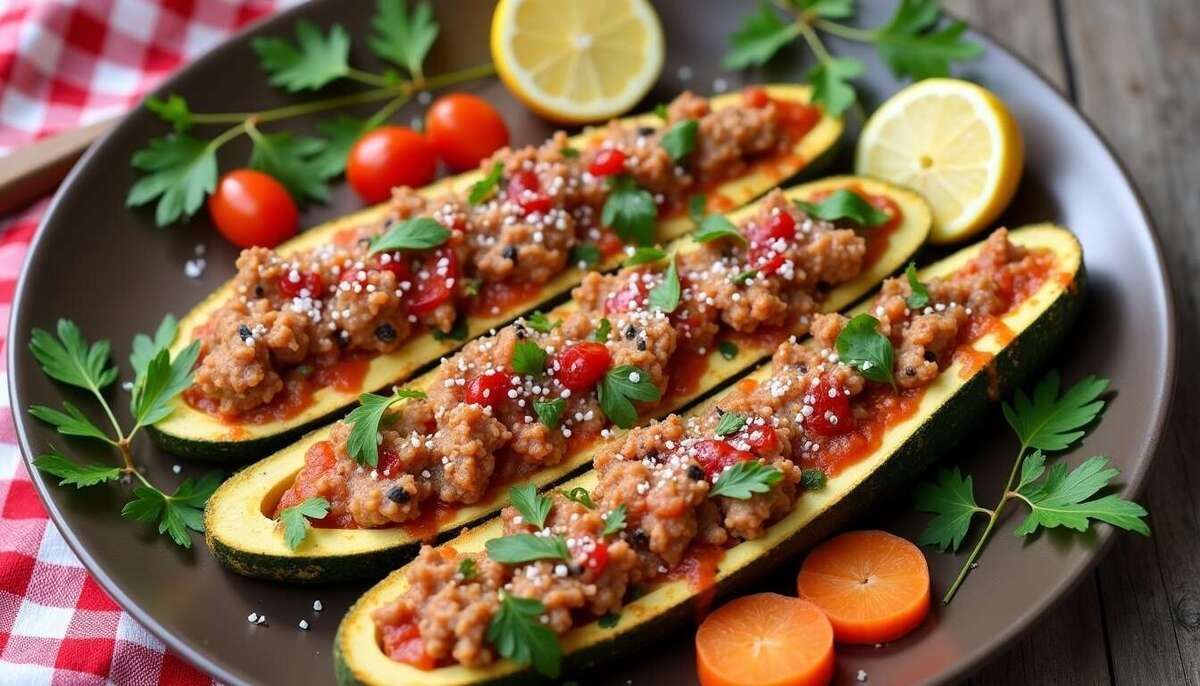 Des courgettes rondes farcies à la viande hachée pour un repas convivial