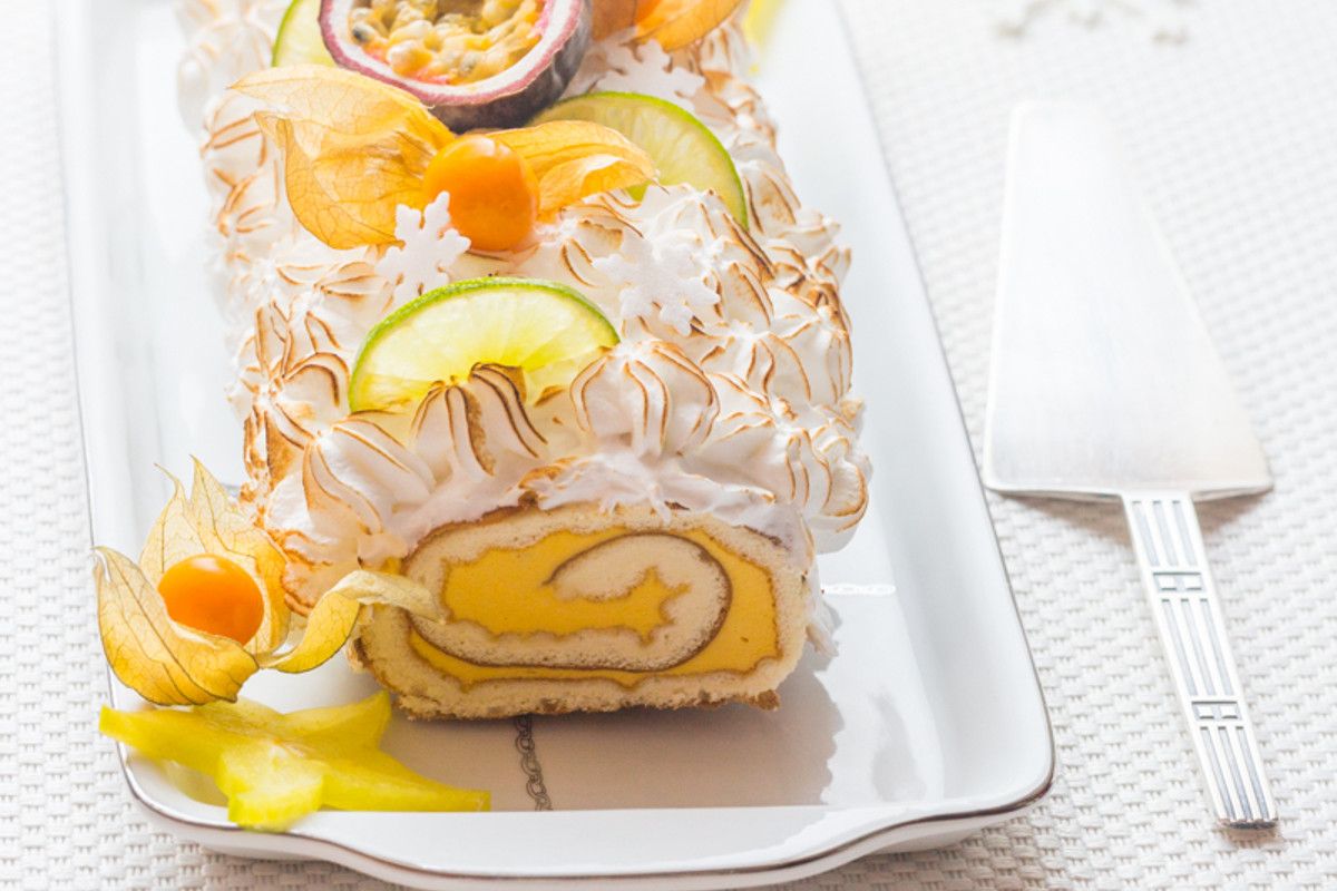 Une bûche roulée exotique qui éveille vos papilles