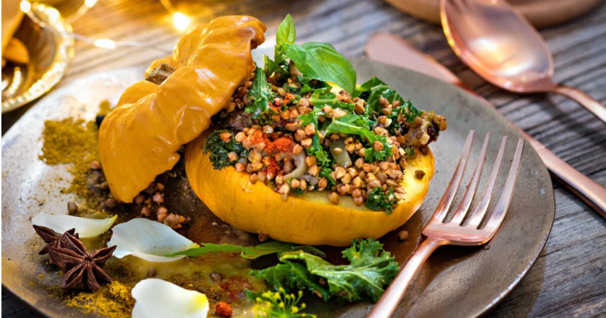 Courge farcie au kasha