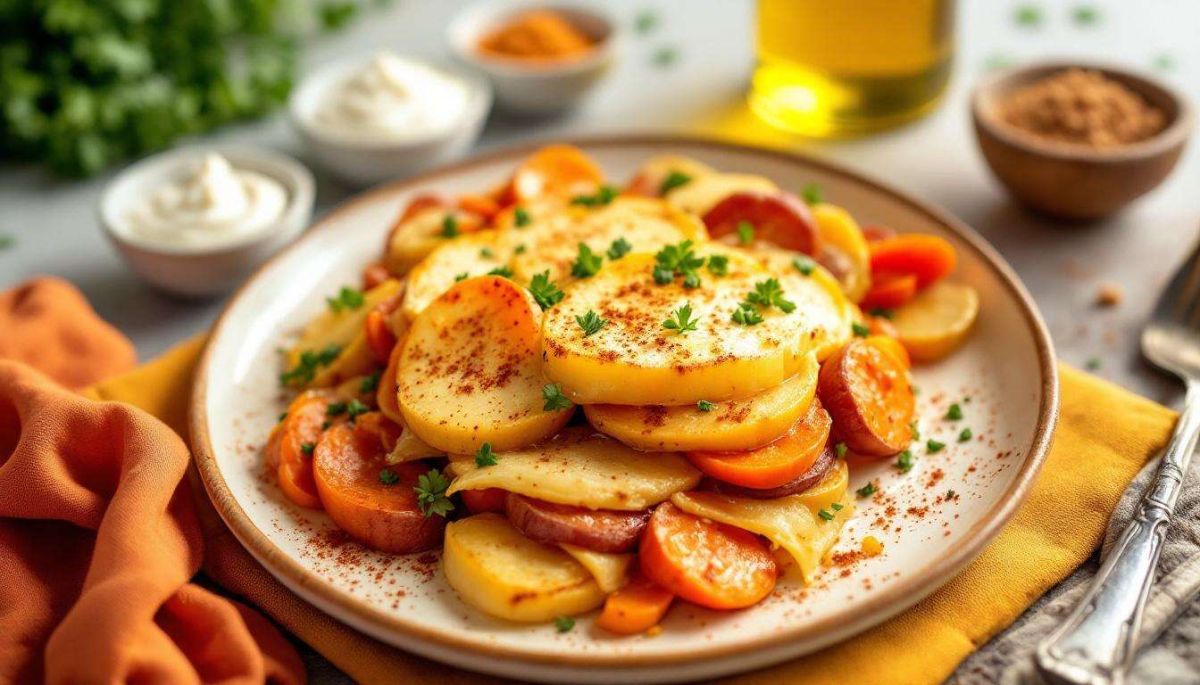 Une variante colorée au gratin dauphinois pour un repas léger et savoureux