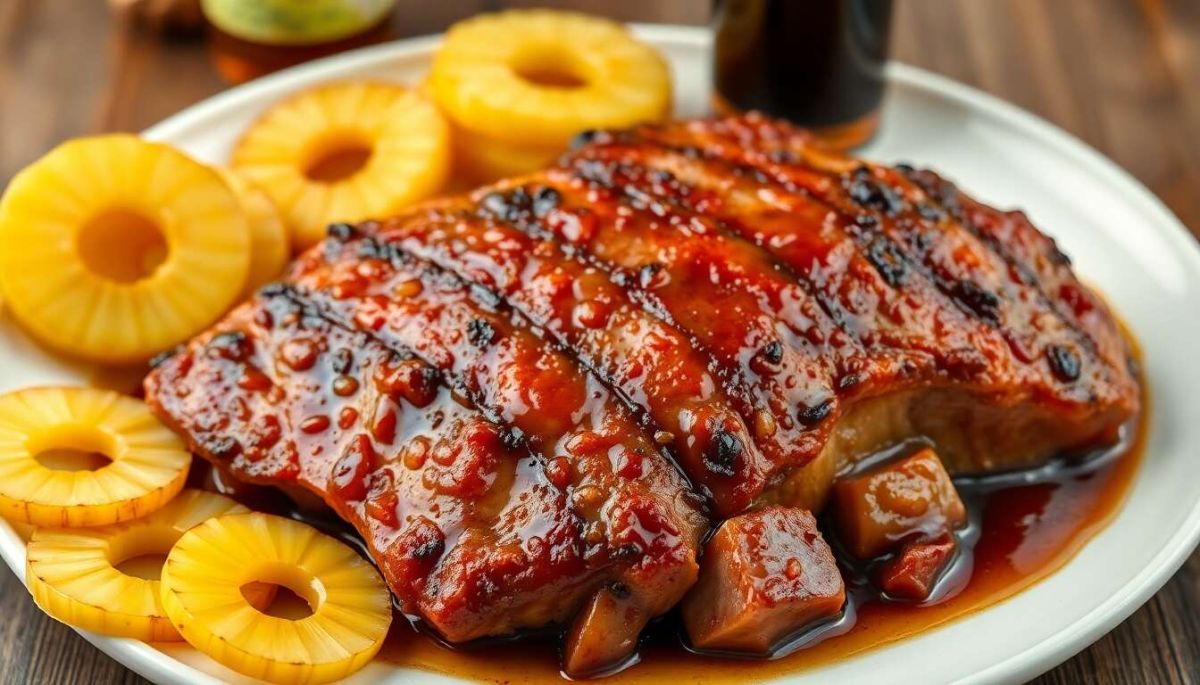 découverte gourmande : rouelle de porc caramélisée à l’ananas