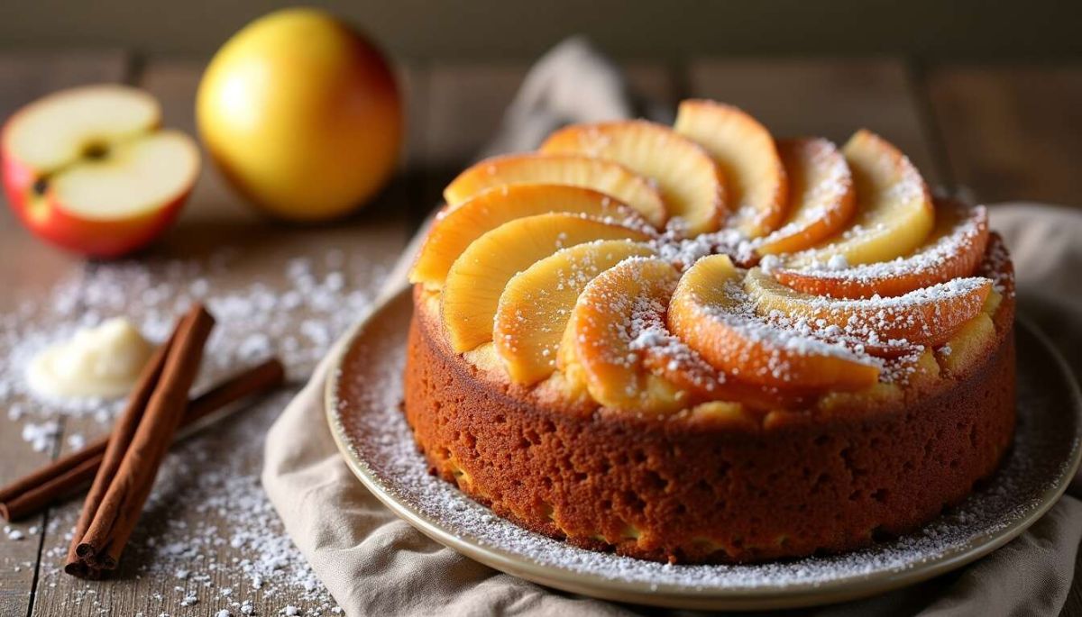 Un gâteau aux pommes léger et savoureux, sans beurre