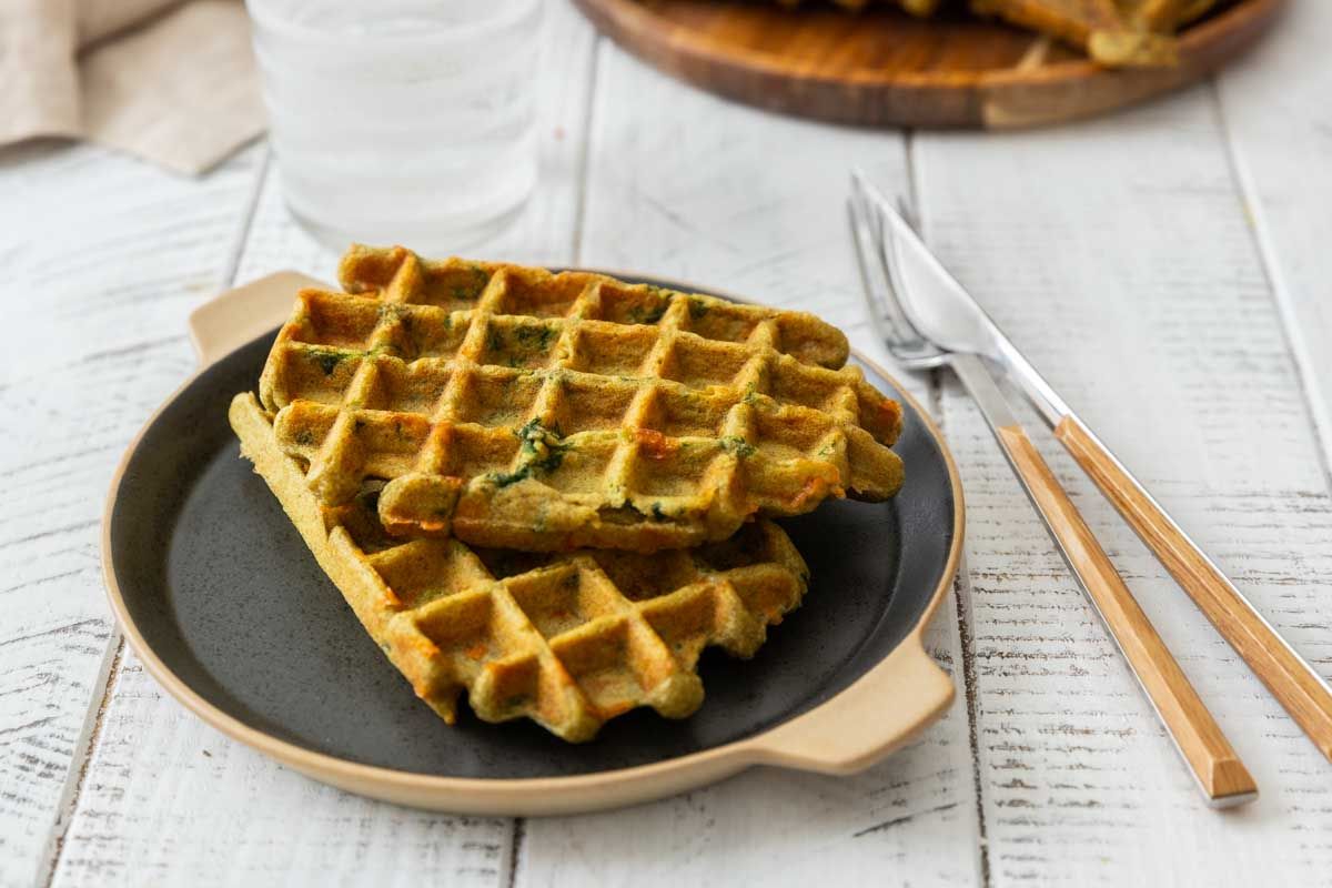 Gaufres aux épinards et comté