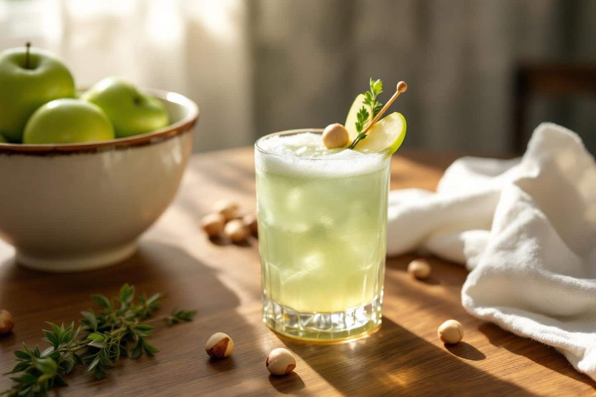 Un cocktail audacieux : découvrez le spritz pomme-noisette acidulé