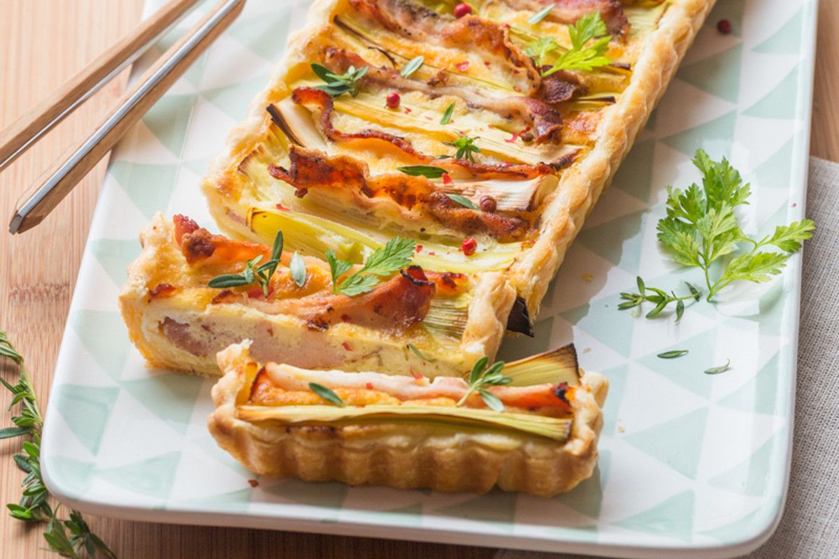 Tarte au poireau, lard & Grana Padano