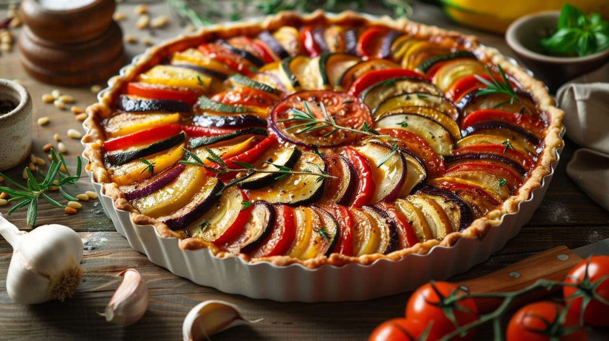Savourez le soleil : recette de tarte à la ratatouille et pignons