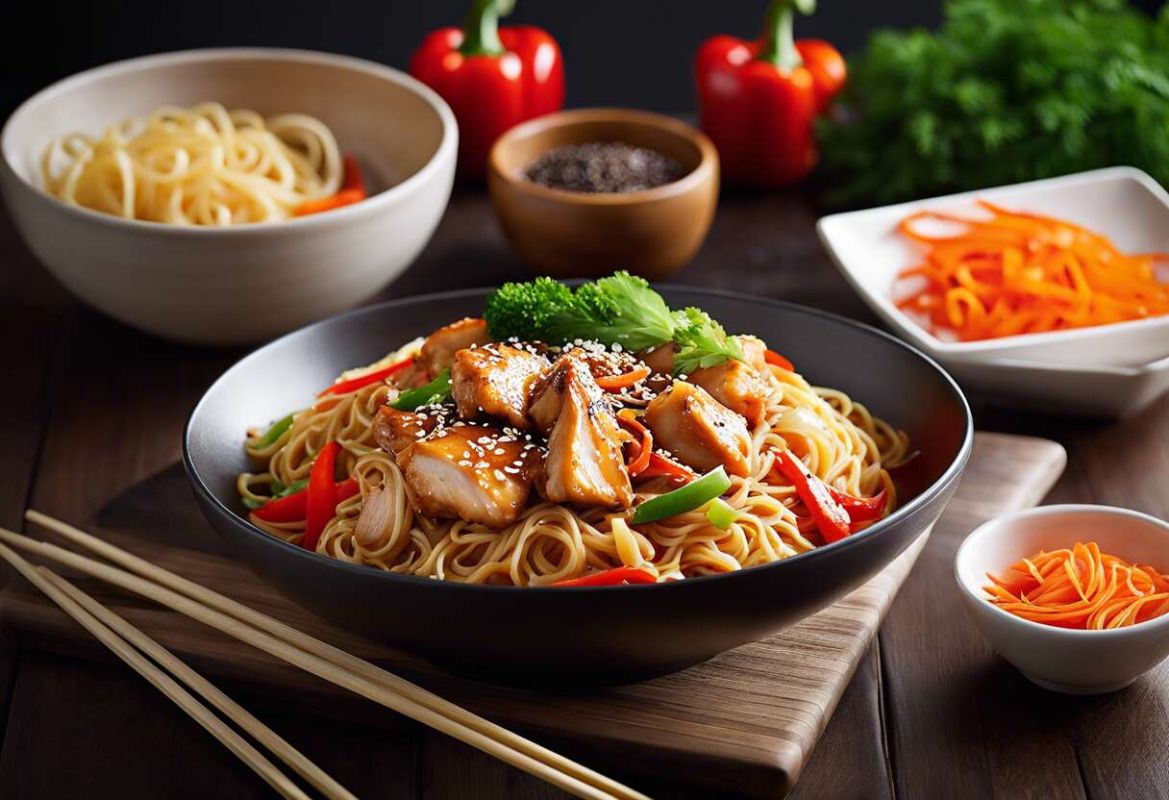 Recette facile : savourez des nouilles sautées au poulet en un rien de temps