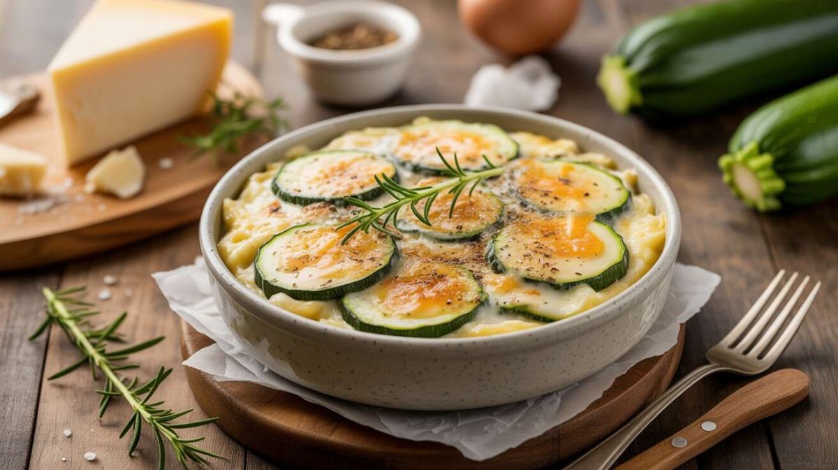 Savourez la simplicité d'un gratin de courgettes au fromage frais fait au micro-ondes