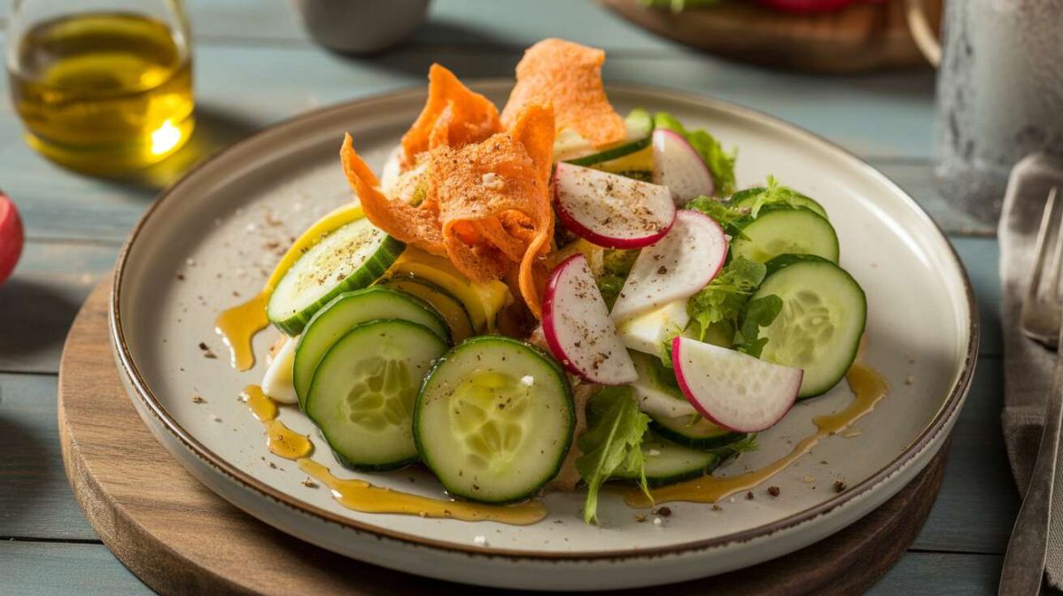 découverte rafraîchissante : salade de concombre et radis au fromage frais