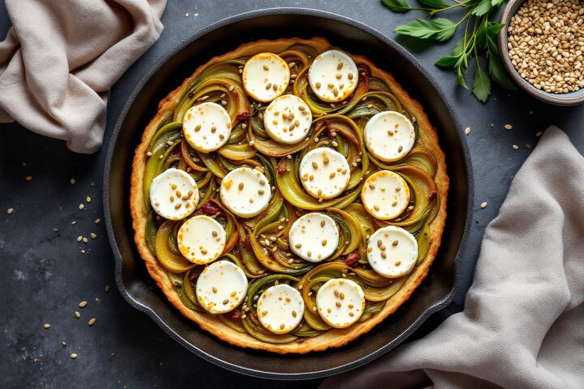 Une tarte poireaux-chèvre en 20 minutes qui séduira vos invités